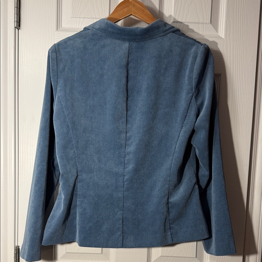 Coldwater Creek Blue Corduroy Blazer Jacket - Picture 2 of 8